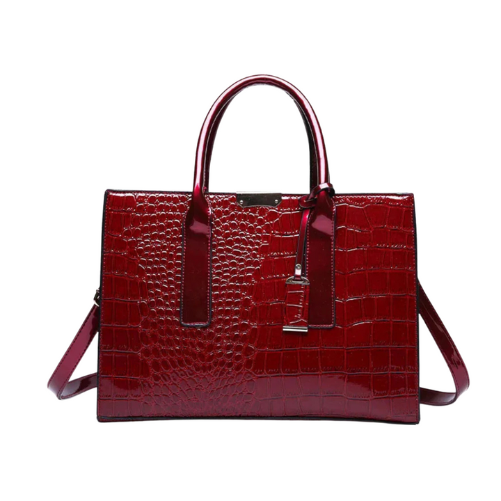 Terra – Luxury croco-embossed structured handbag Amara with shoulder strap