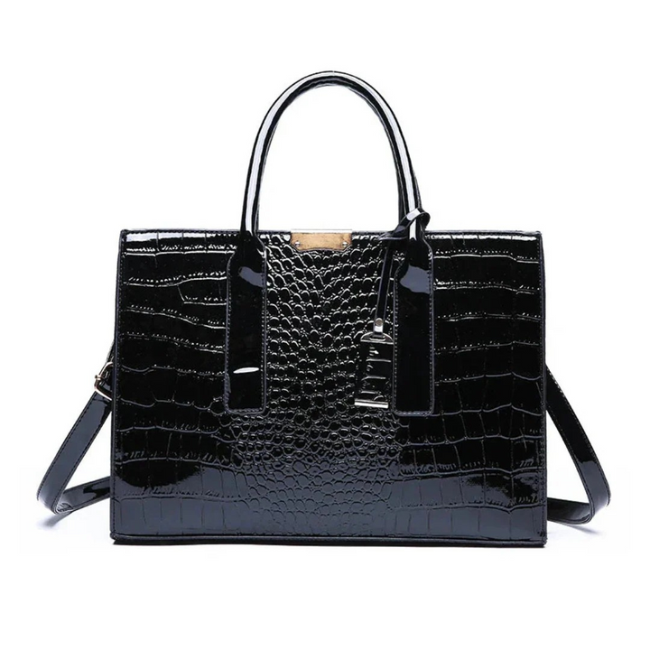 Terra – Luxury croco-embossed structured handbag Amara with shoulder strap
