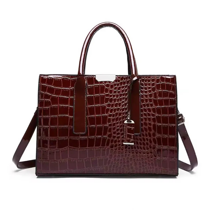 Terra – Luxury croco-embossed structured handbag Amara with shoulder strap