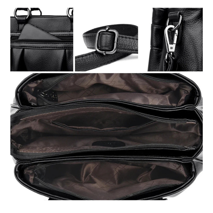 Terra – Elegant pleated tote handbag Elena with shoulder strap