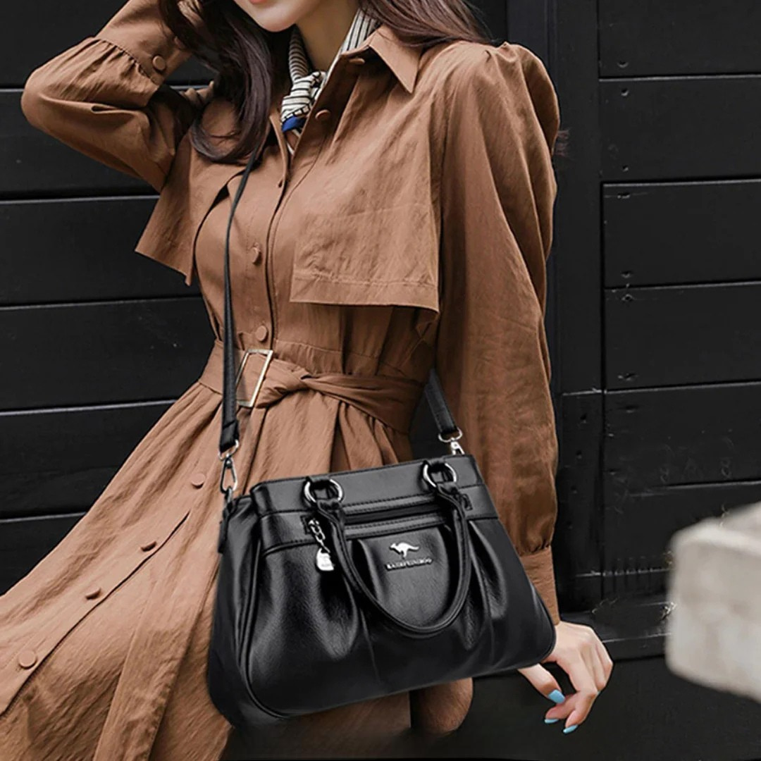 Terra – Elegant pleated tote handbag Elena with shoulder strap