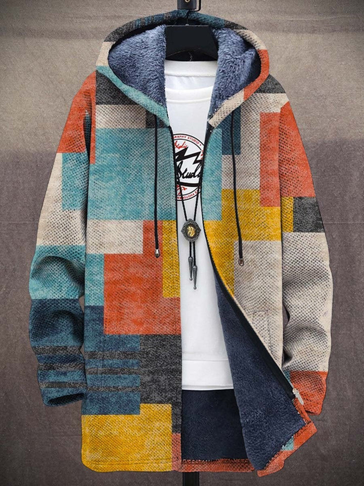 Haven – Artistic Fleece Coat With Geometric Warmth
