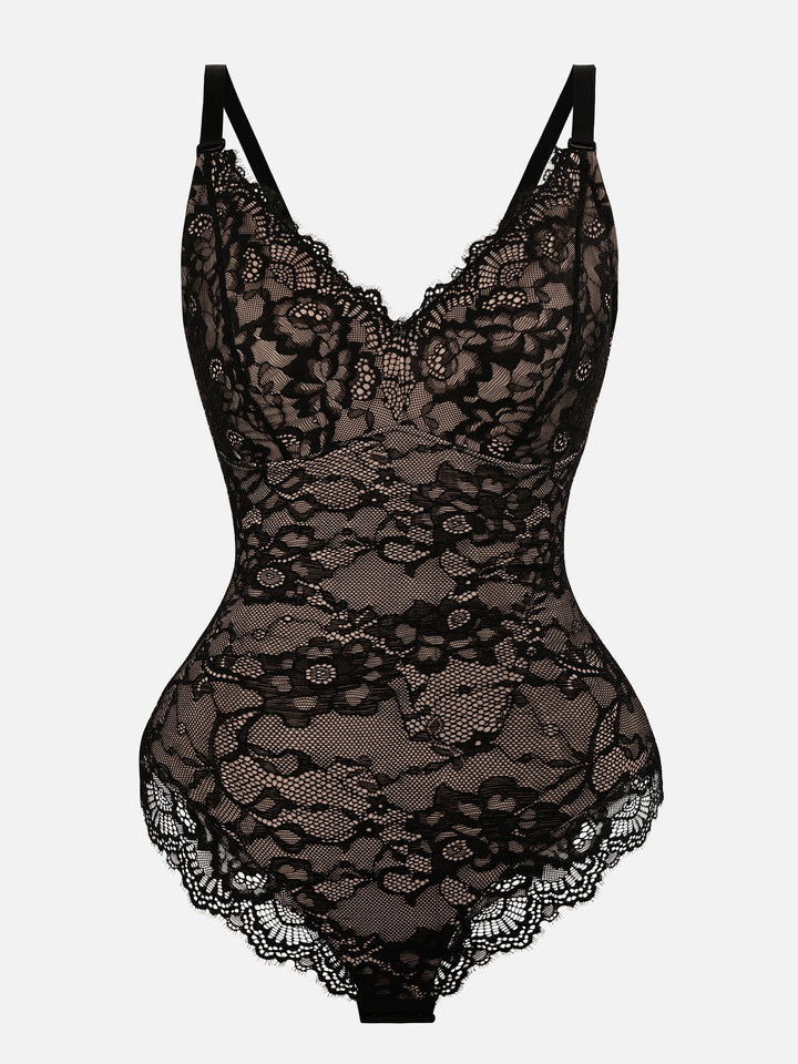 Body Essence – Lace v neck full bodysuit