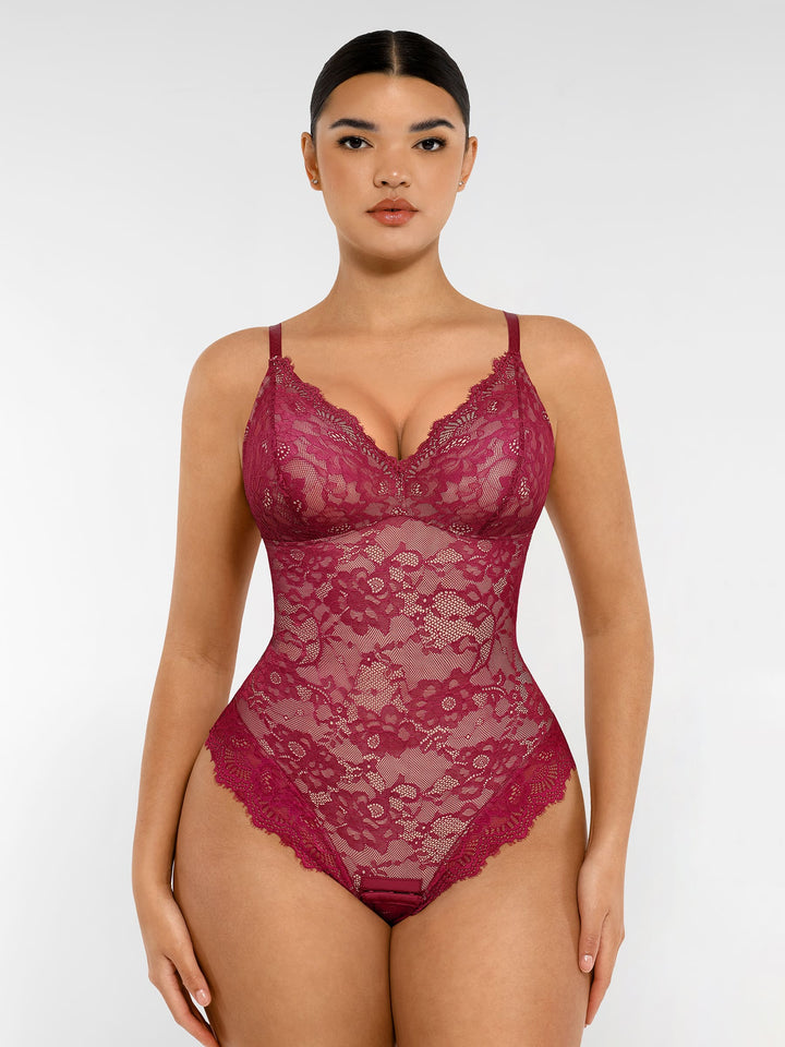 Body Essence – Lace v neck full bodysuit
