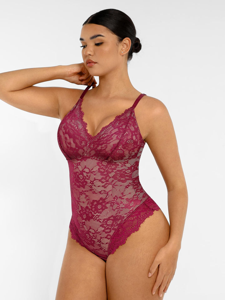 Body Essence – Lace v neck full bodysuit