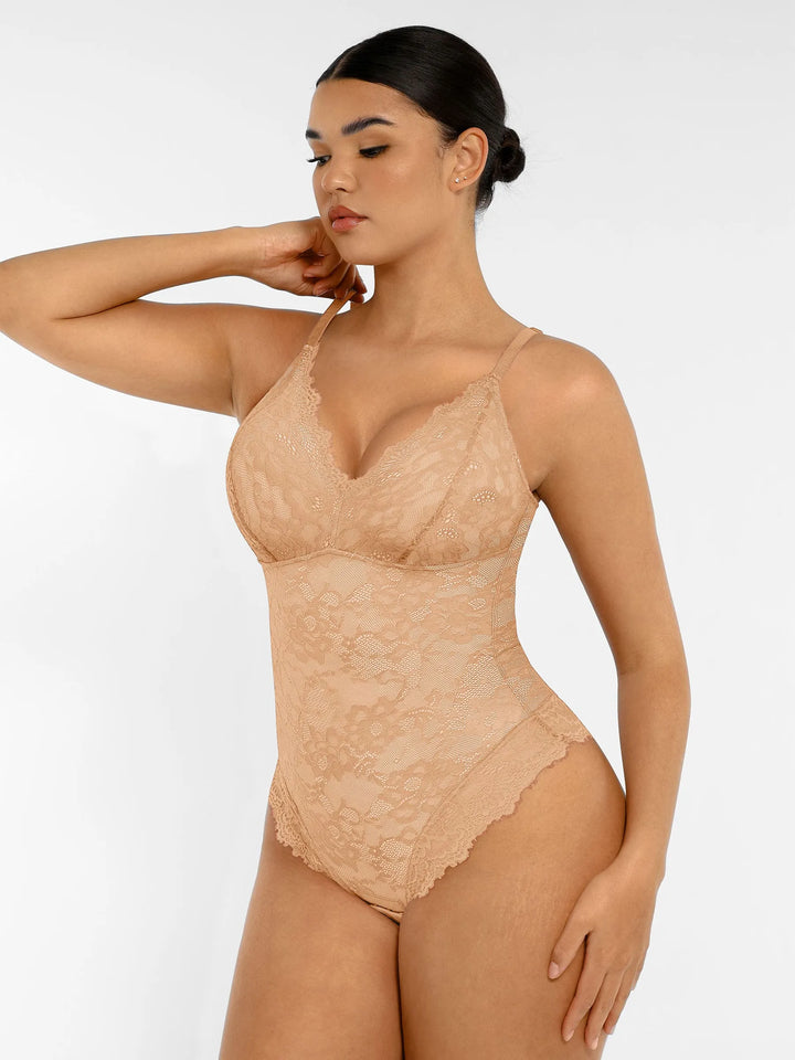 Body Essence – Lace v neck full bodysuit