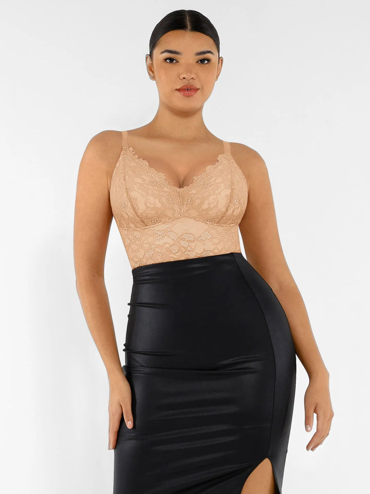 Body Essence – Lace v neck full bodysuit