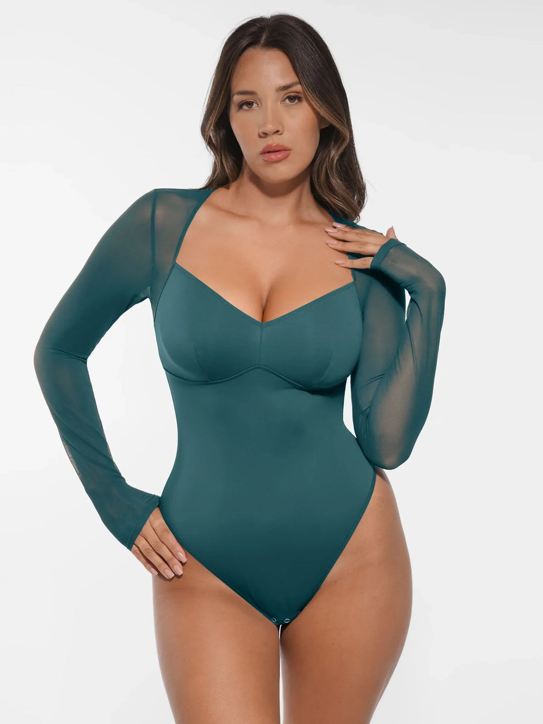 Body Essence – Mesh panel v-neck bodysuit