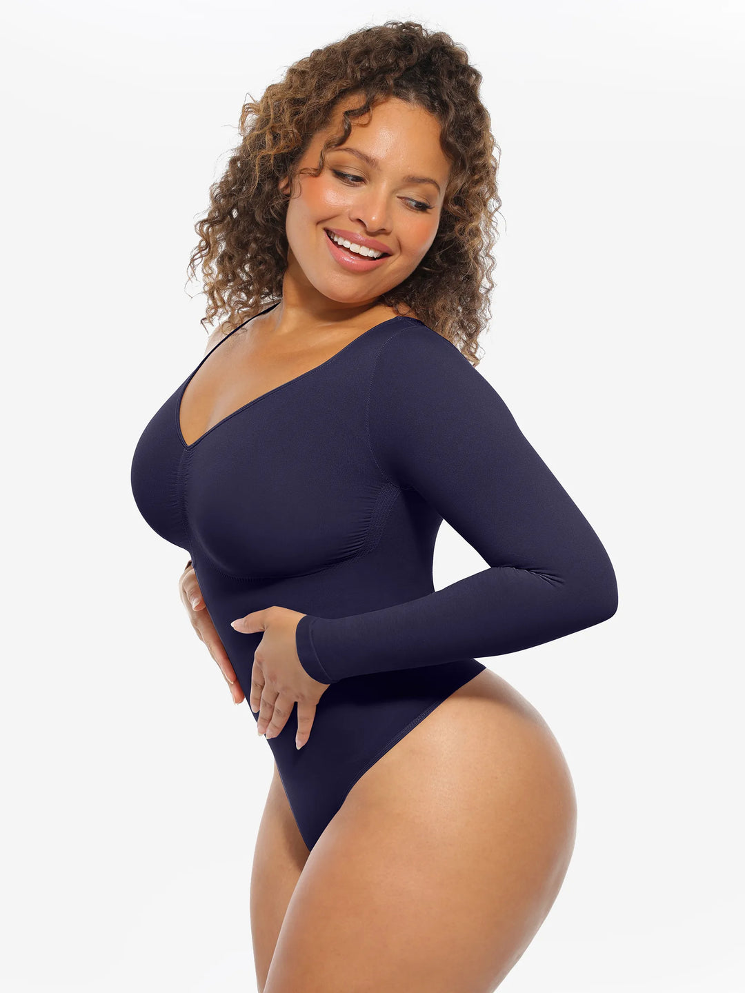 Body Essence – Seamless supportive long sleeve tummy control bodysuit