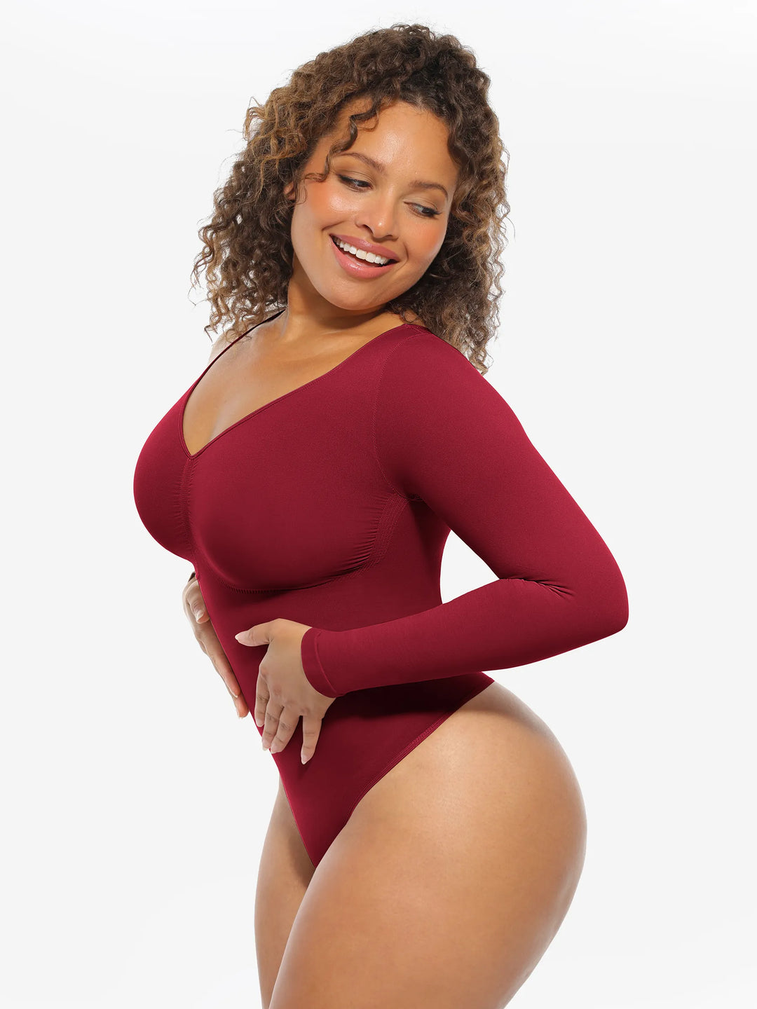 Body Essence – Seamless supportive long sleeve tummy control bodysuit