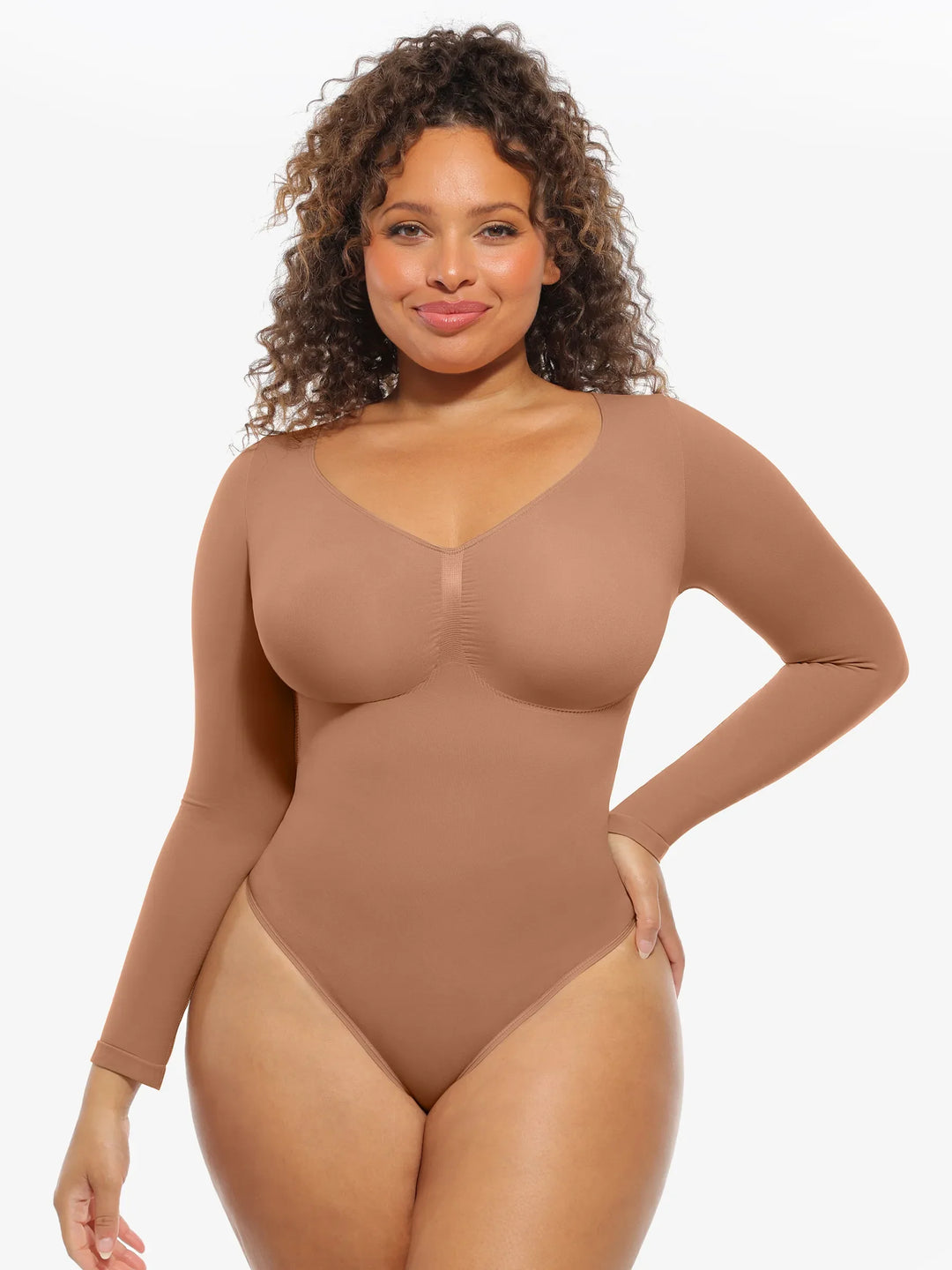 Body Essence – Seamless supportive long sleeve tummy control bodysuit