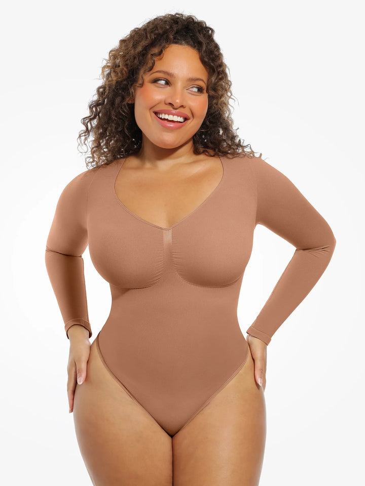 Body Essence – Seamless supportive long sleeve tummy control bodysuit