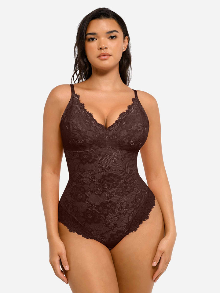 Body Essence – Lace v neck full bodysuit