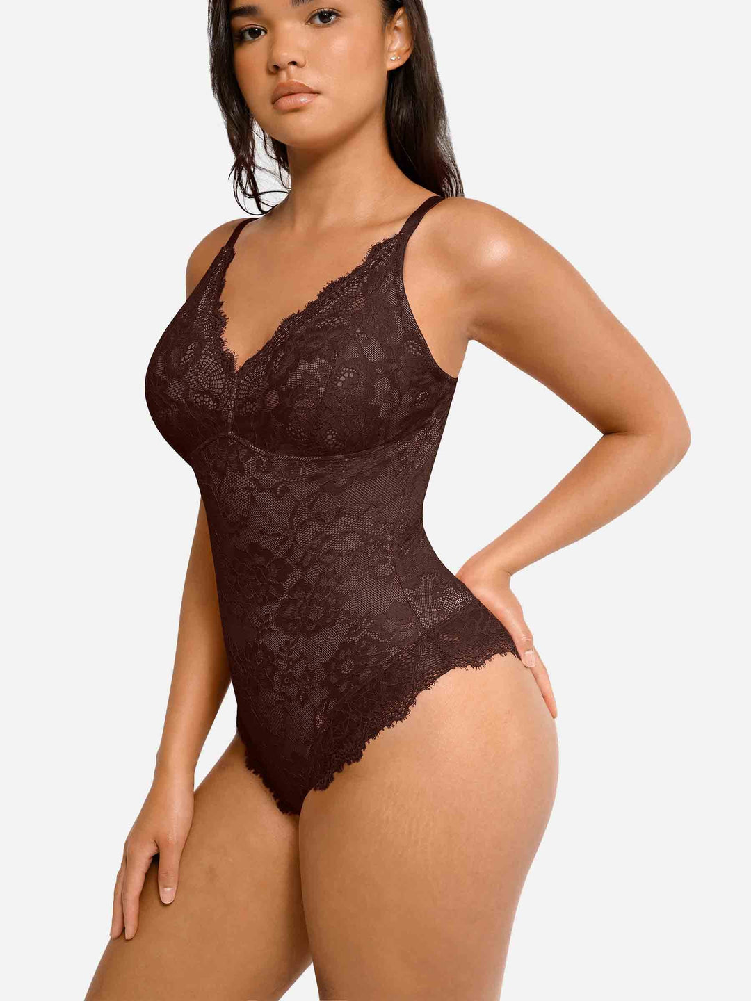 Body Essence – Lace v neck full bodysuit