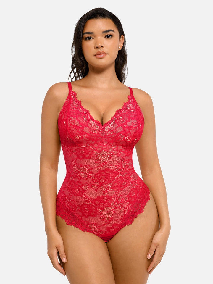 Body Essence – Lace v neck full bodysuit