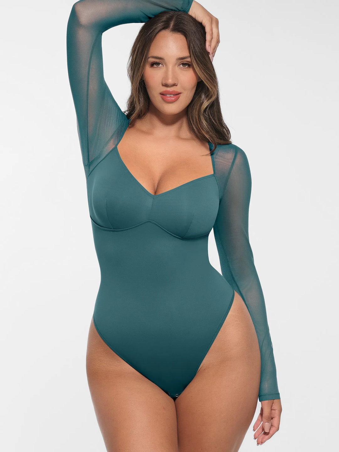Body Essence – Mesh panel v-neck bodysuit