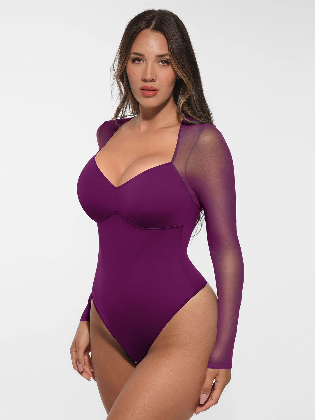 Body Essence – Mesh panel v-neck bodysuit