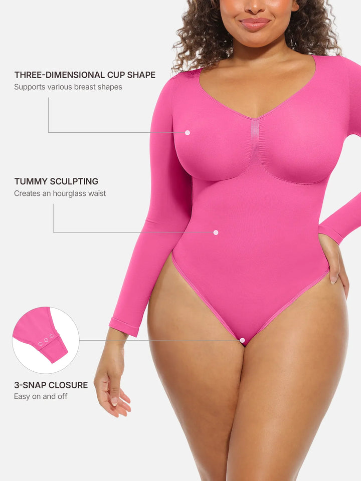 Body Essence – Seamless supportive long sleeve tummy control bodysuit