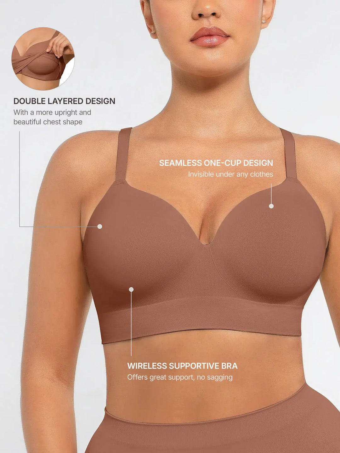 Body Essence – Wireless push-up seamless comfort full coverage bra
