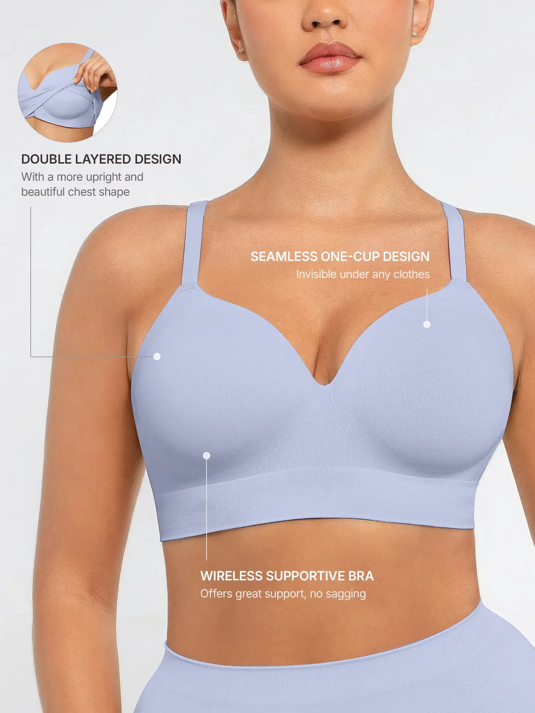 Body Essence – Wireless push-up seamless comfort full coverage bra