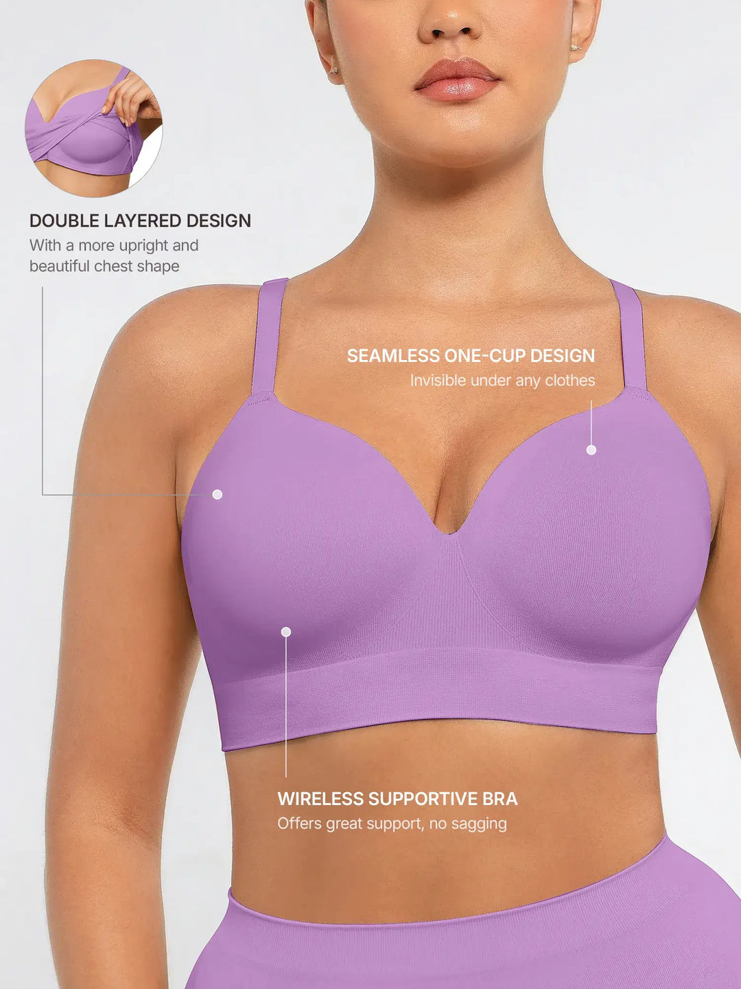 Body Essence – Wireless push-up seamless comfort full coverage bra