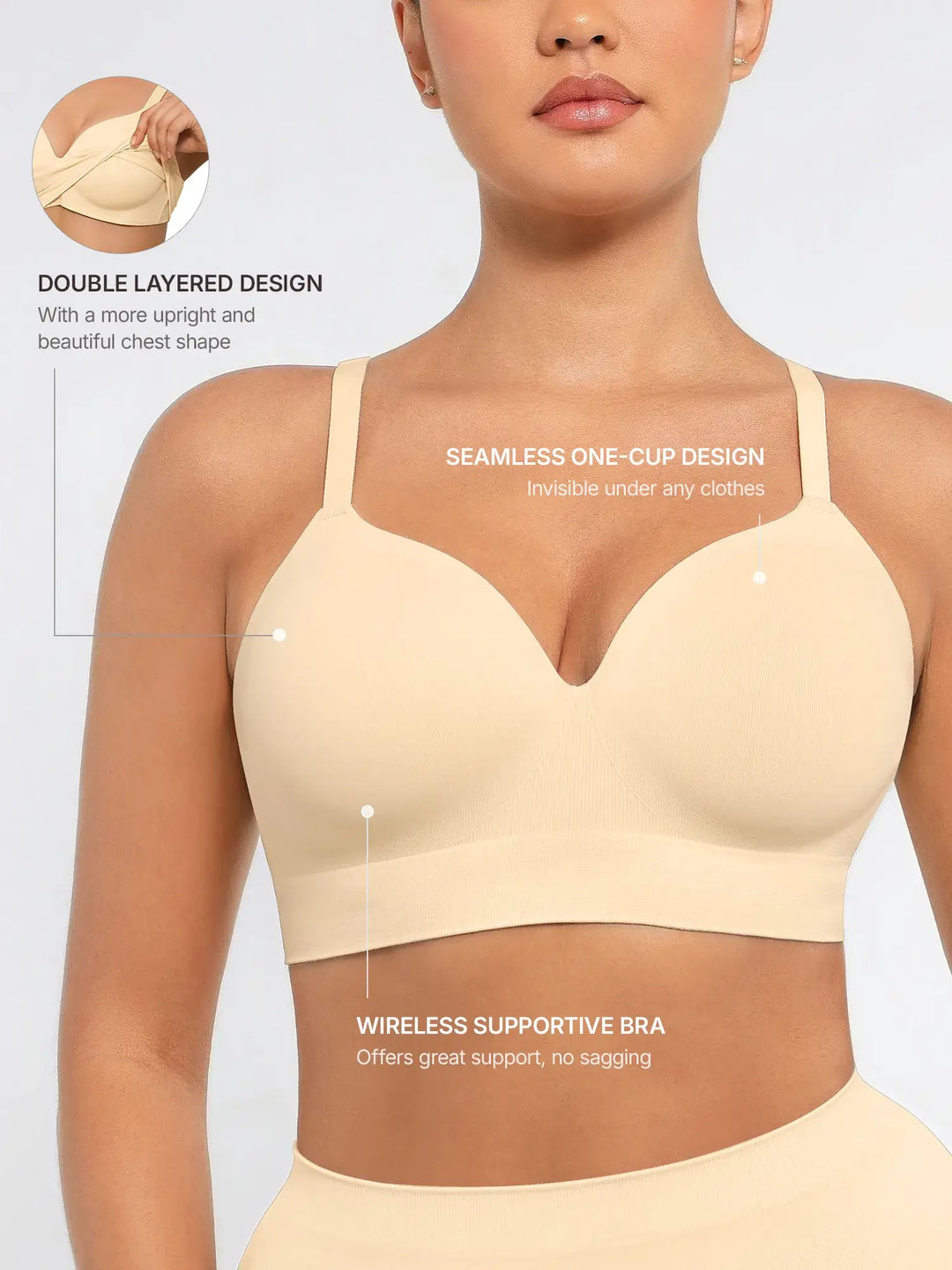 Body Essence – Wireless push-up seamless comfort full coverage bra