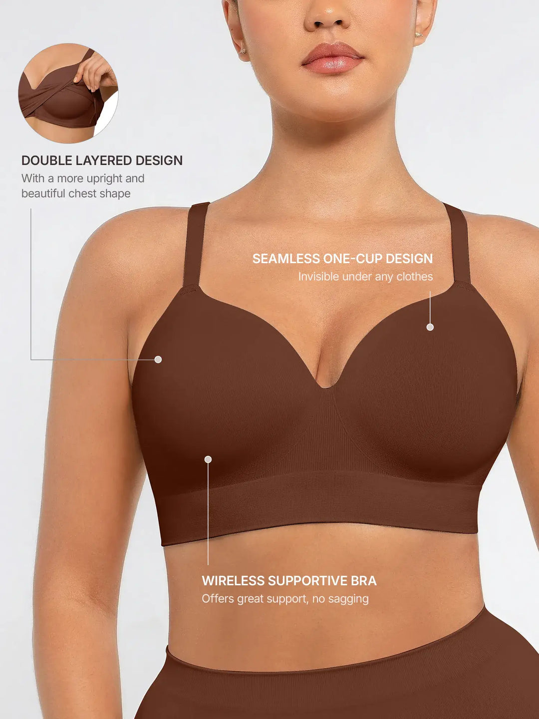 Body Essence – Wireless push-up seamless comfort full coverage bra