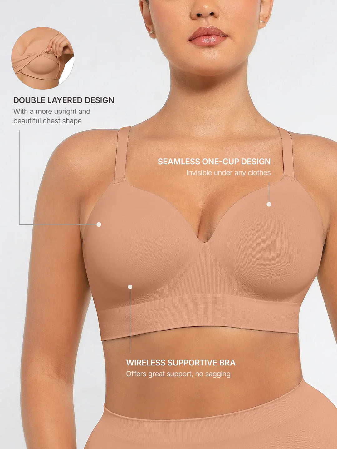 Body Essence – Wireless push-up seamless comfort full coverage bra