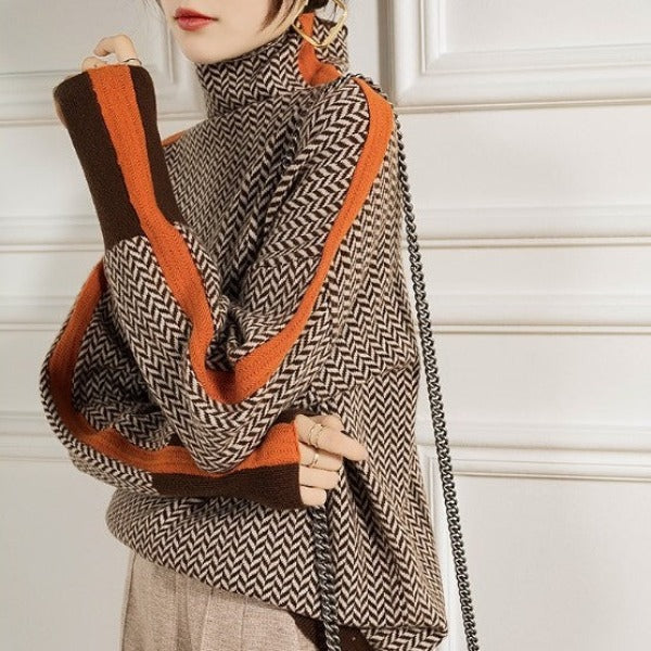 Haven – Herringbone luxe turtleneck Eleanor