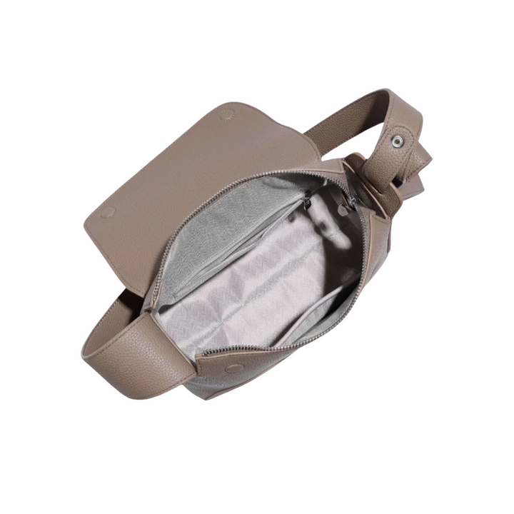 Terra – Modern sculpted shoulder bag Arden with asymmetrical flap design