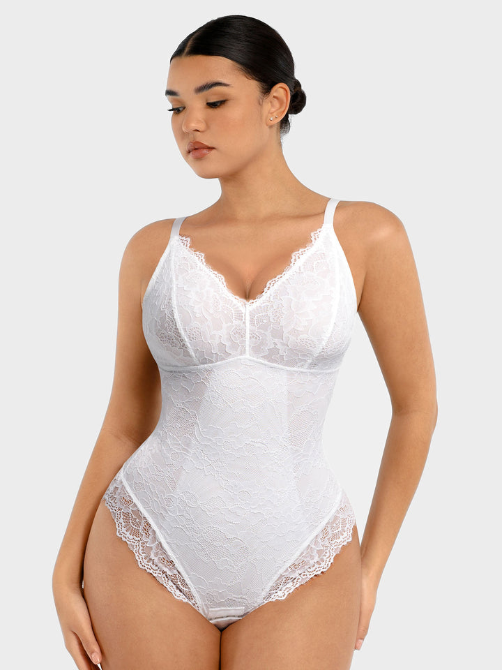 Body Essence – Lace v neck full bodysuit