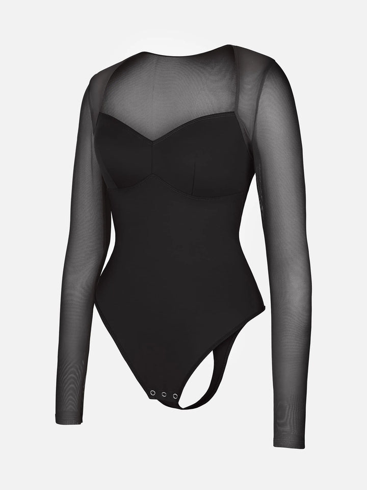 Body Essence – Mesh panel v-neck bodysuit