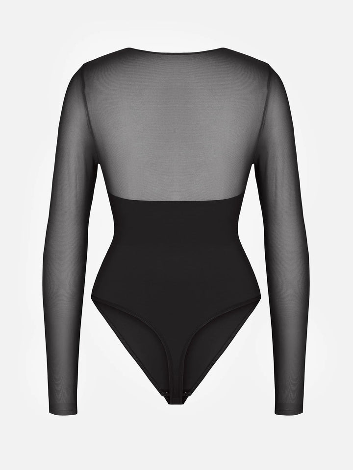 Body Essence – Mesh panel v-neck bodysuit