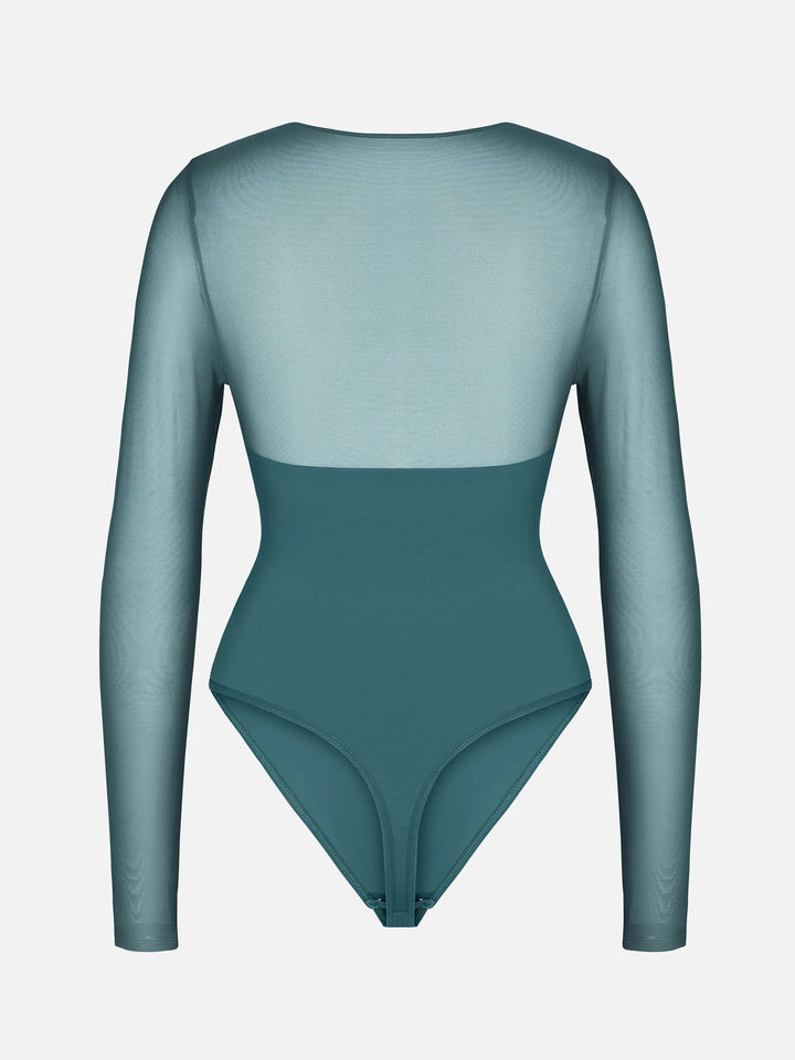 Body Essence – Mesh panel v-neck bodysuit