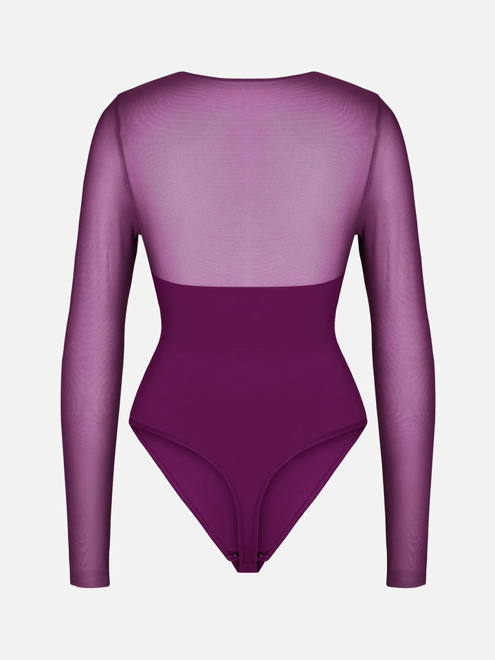 Body Essence – Mesh panel v-neck bodysuit