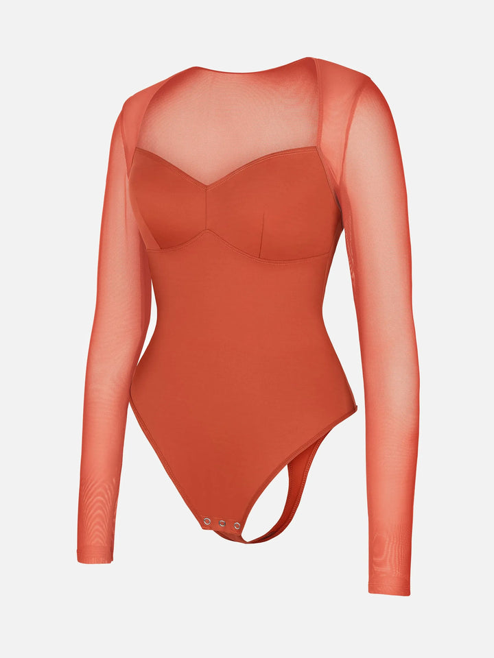 Body Essence – Mesh panel v-neck bodysuit