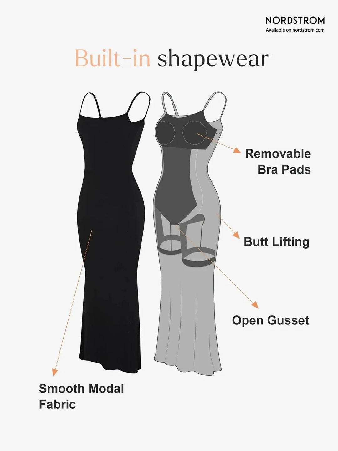 Grace – Shapewear modal slimming maxi slip dress